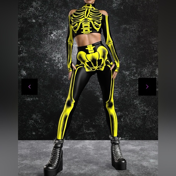 Neon Skeleton Women's Costume Rave Wear! NWOT! - Picture 4 of 15
